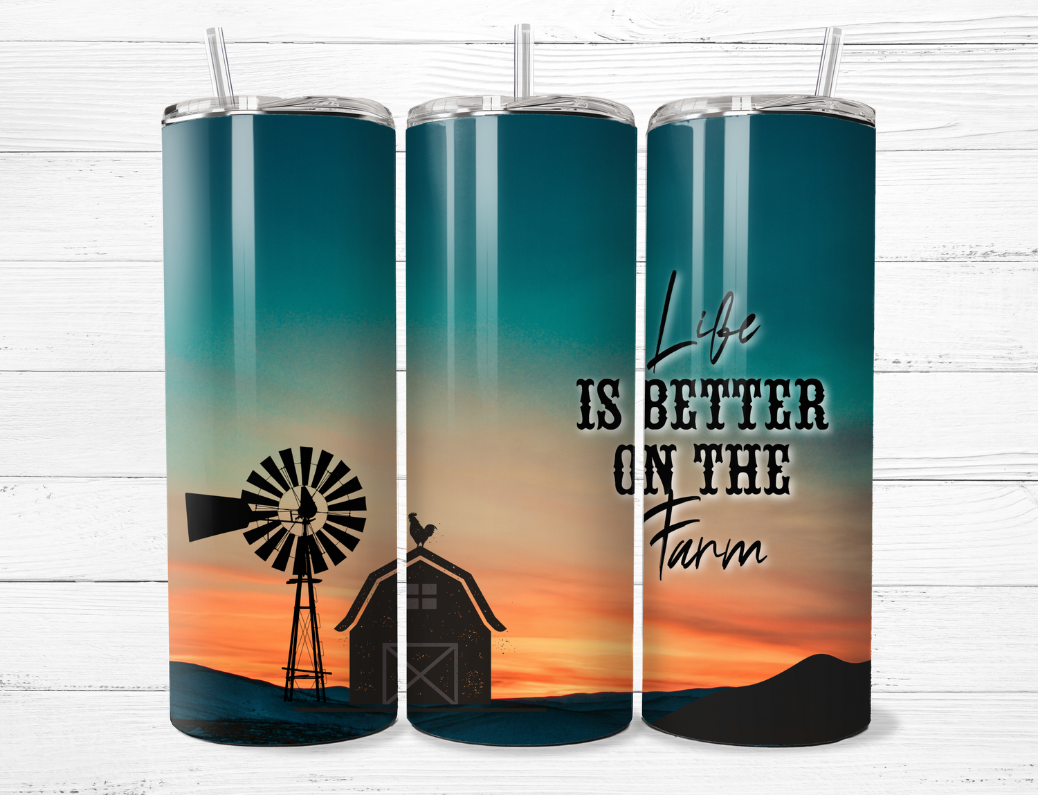 Life is Better on the Farm Sunset Tumbler