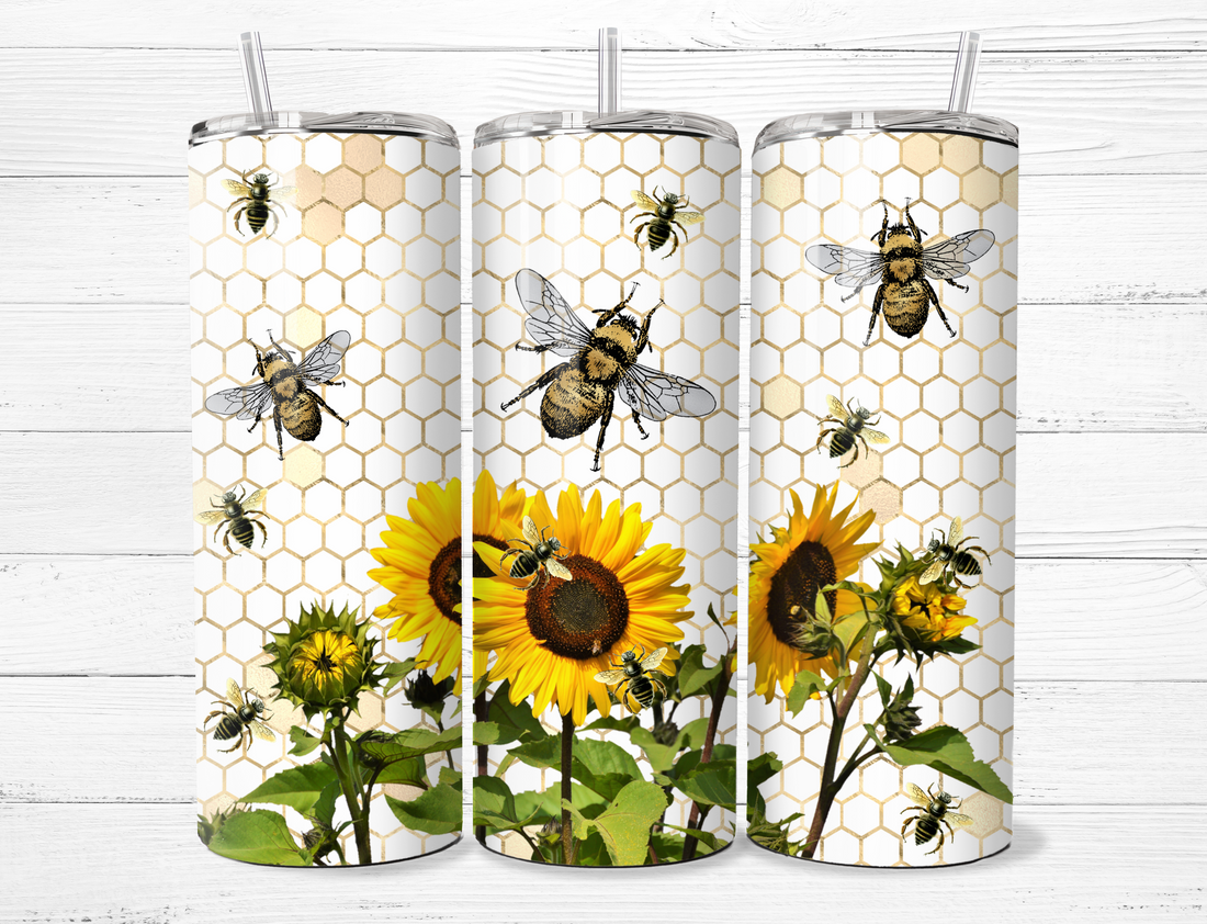 Bees and Sunflowers Tumbler