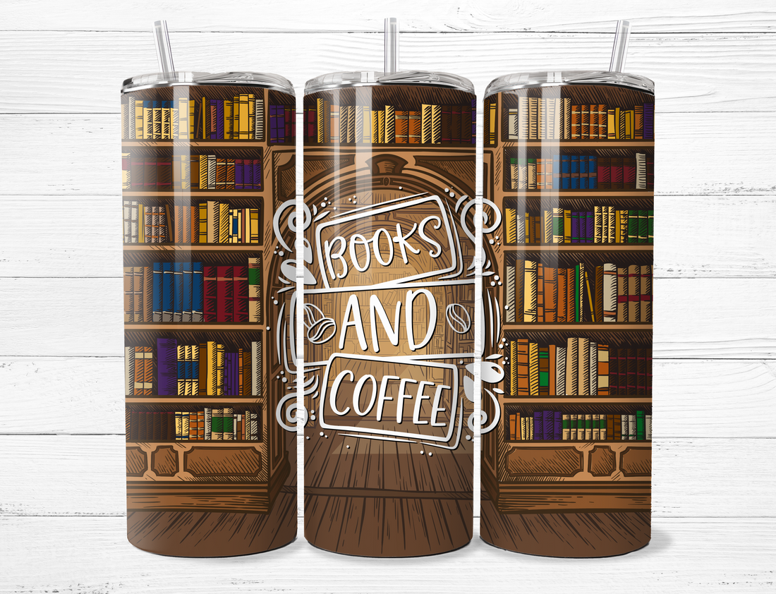 Books and Coffee Tumbler