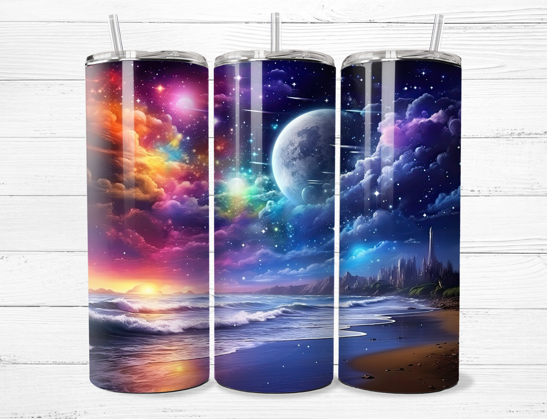 Ocean &amp; Moon Scene Tumbler