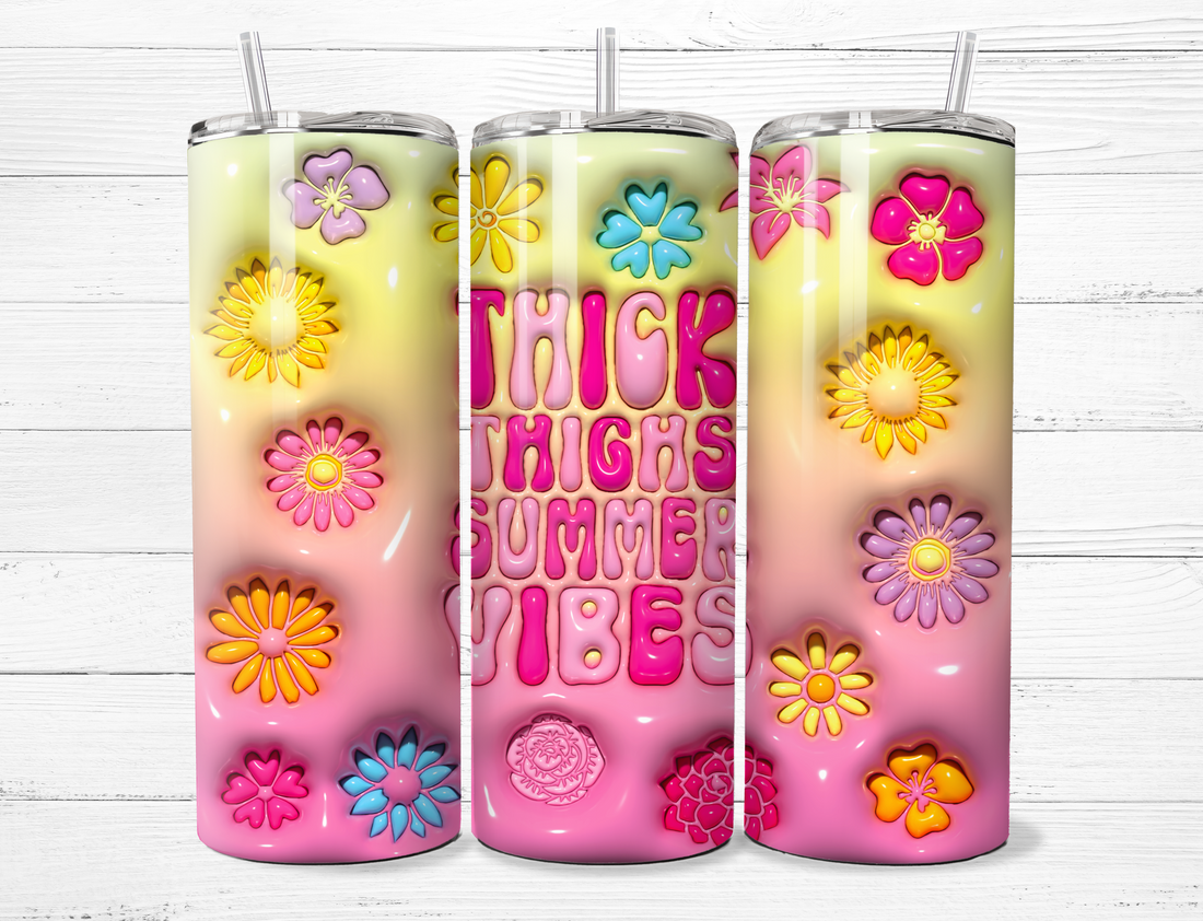 Thick Thighs, Summer Vibes Tumbler