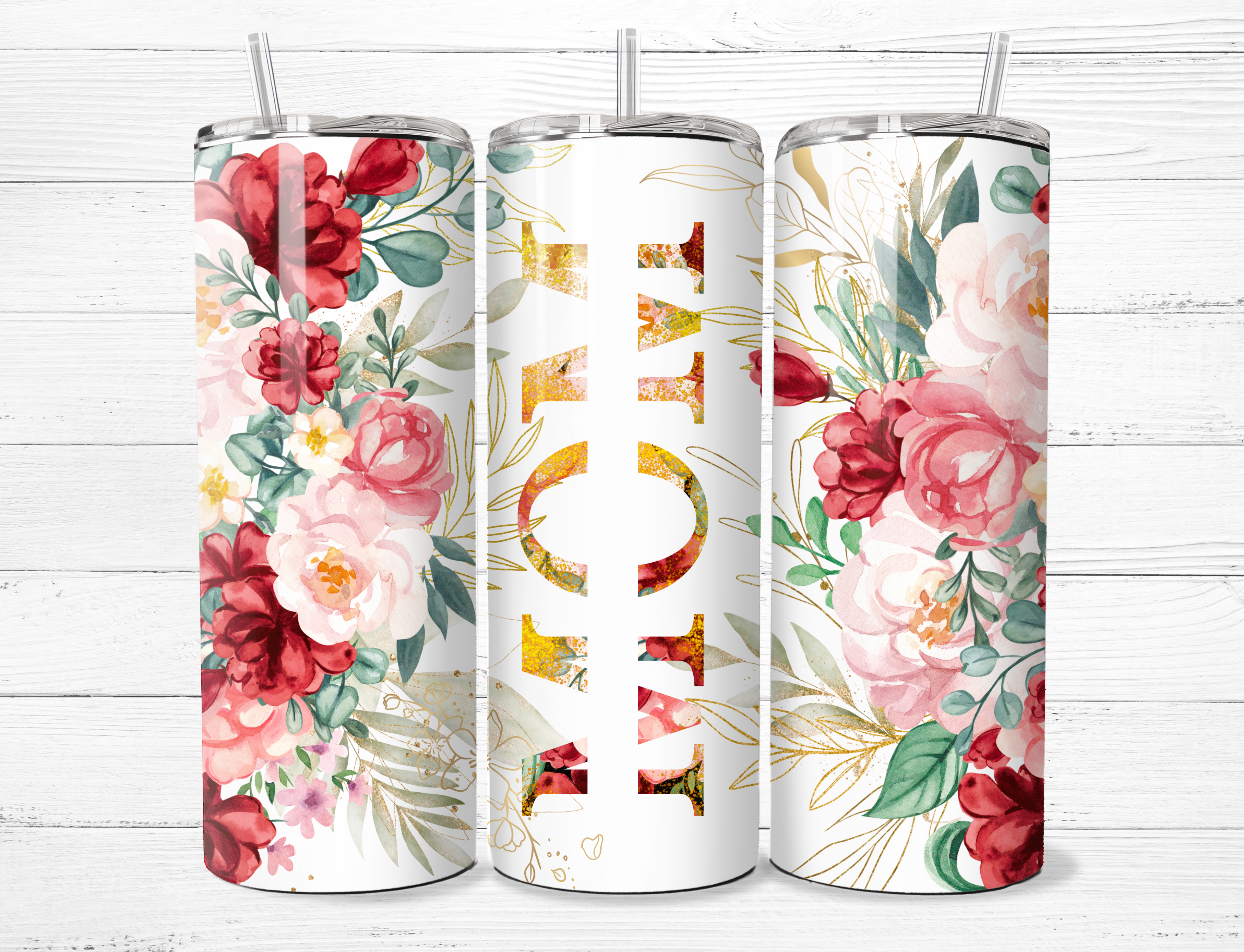 Mom &amp; Flowers Tumbler