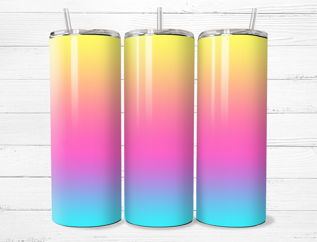 Yellow, Pink, Blue Gradient Tumbler