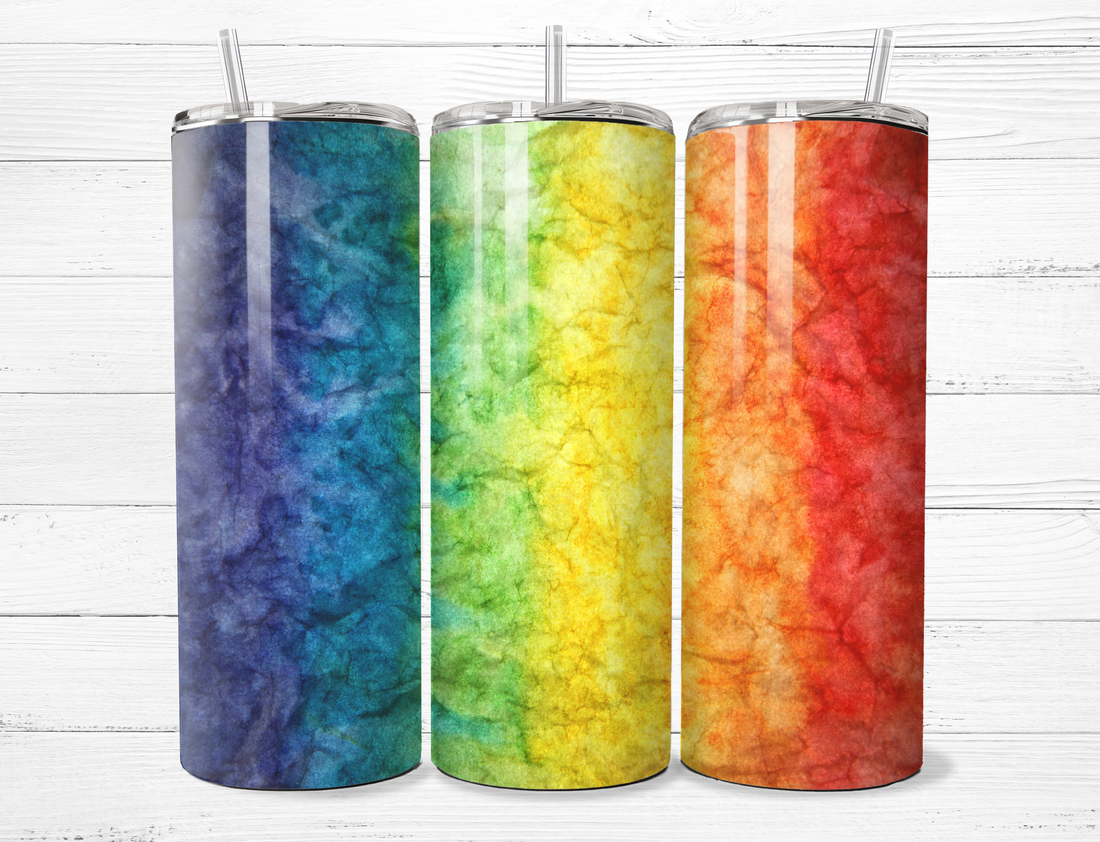 Rainbow Watercolor Tumbler