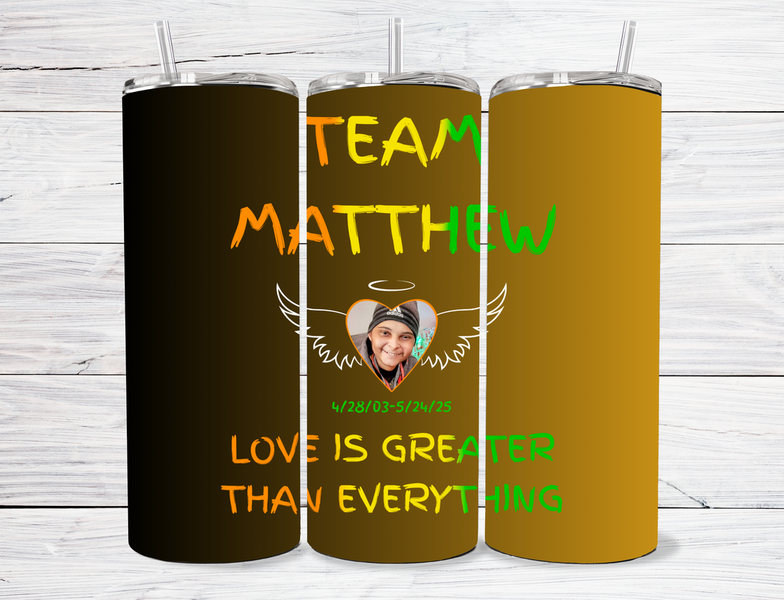 Team Matthew - orange tumbler