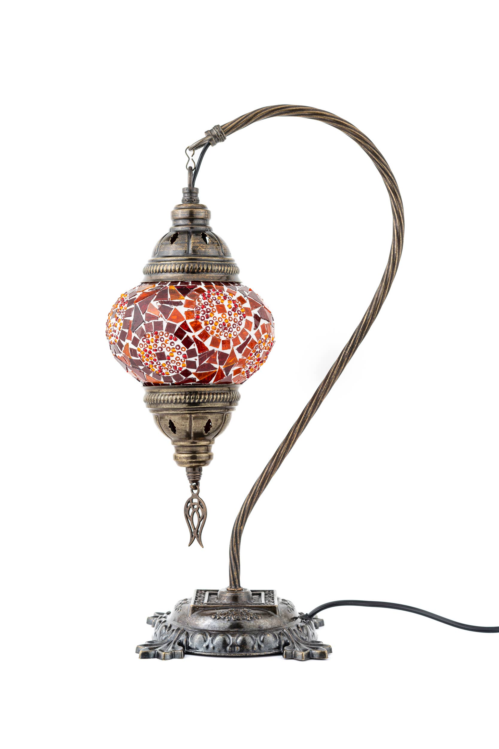 🌿 Handmade Swan Neck Mosaic Lamps Spring–Summer Bestseller: Ecru Snow Flakes