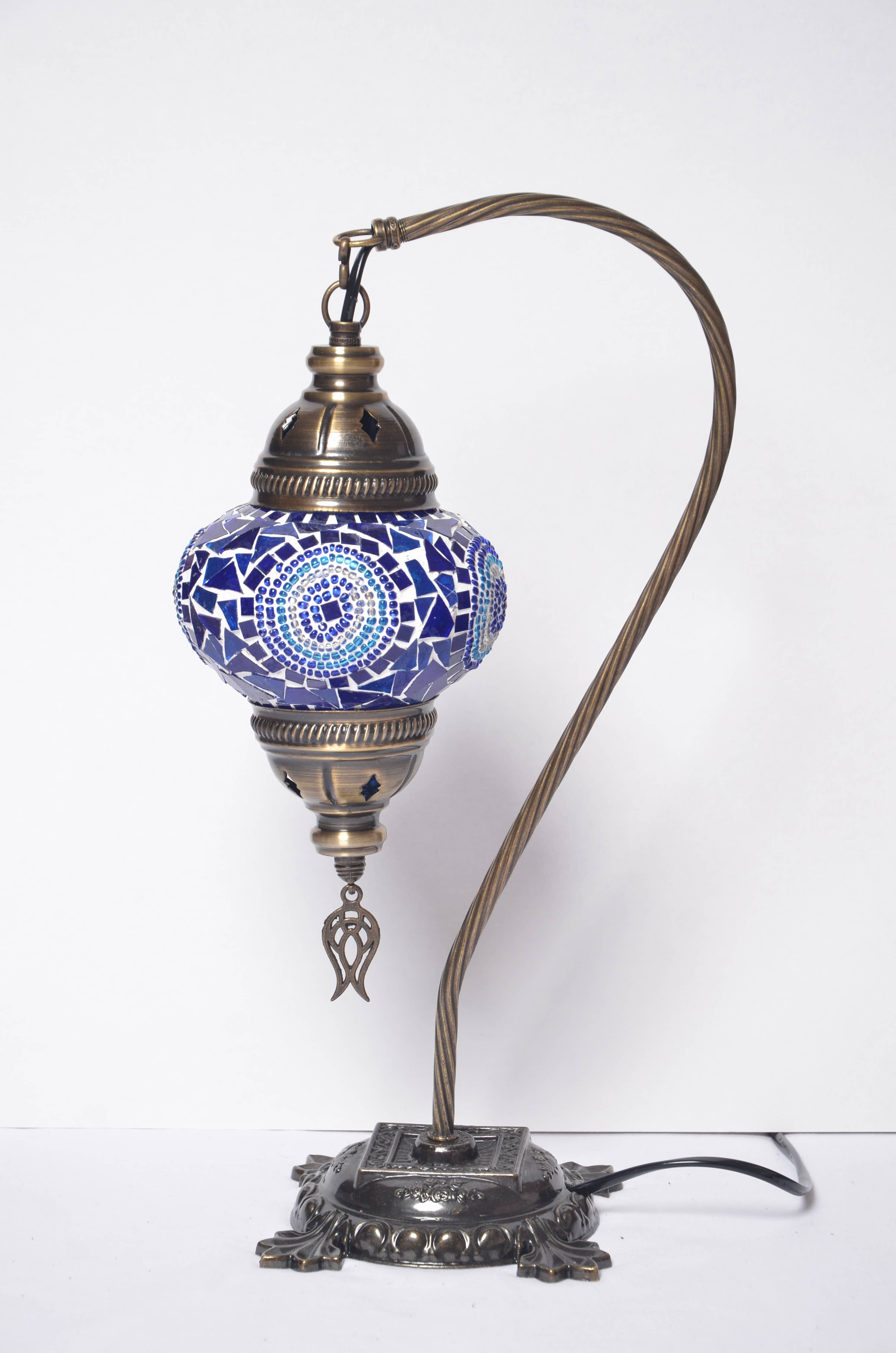 🌿 Handmade Swan Neck Mosaic Lamps Spring–Summer Bestseller: Ecru Snow Flakes
