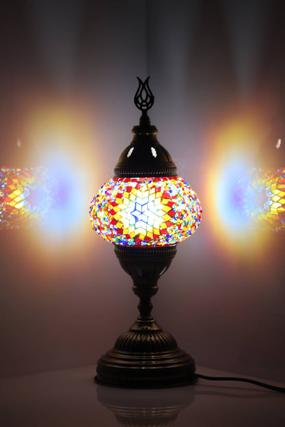 Turkish Standart Mosaic Lamps: Multicolor Flowers