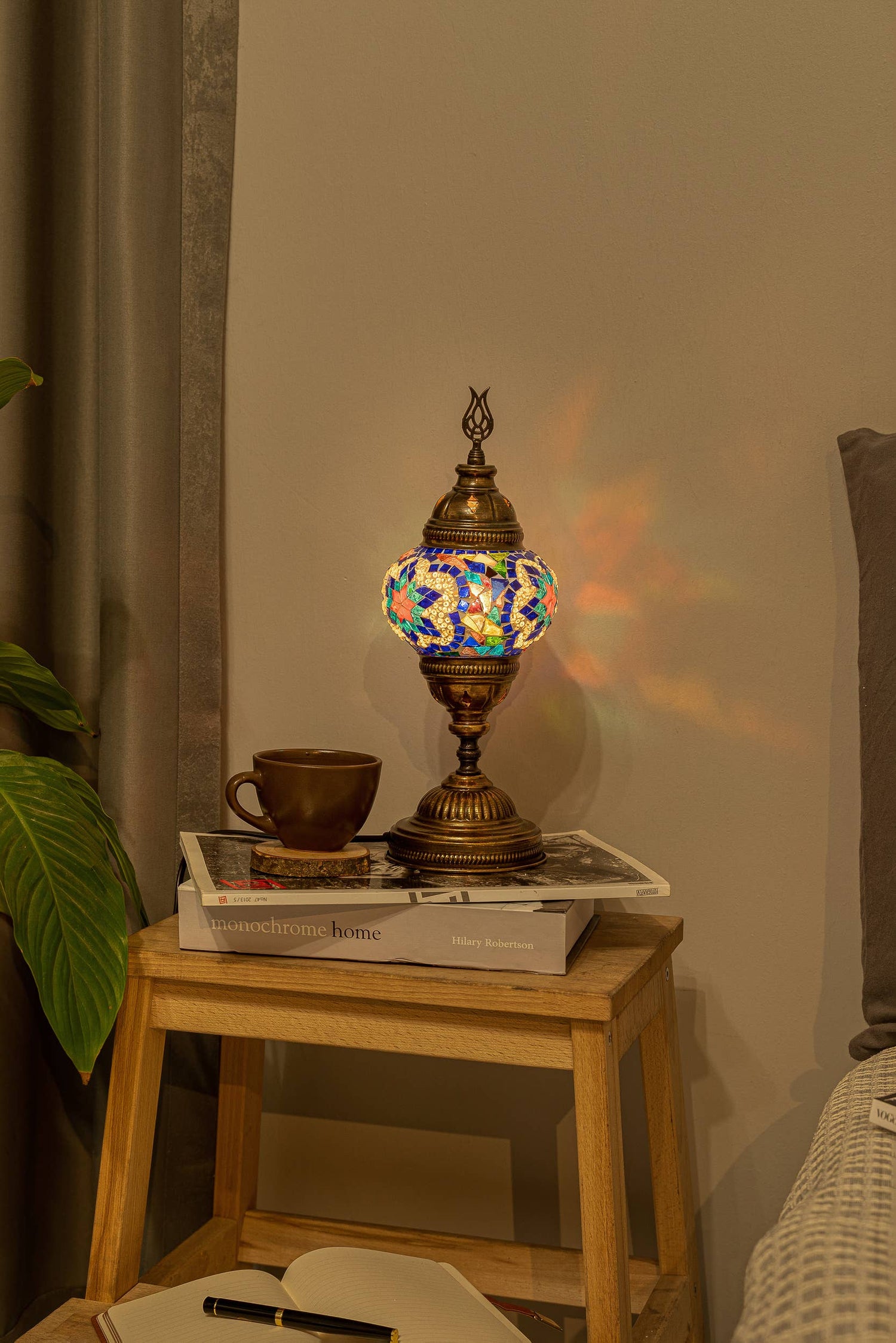 Turkish Standart Mosaic Lamps: Multicolor Flowers
