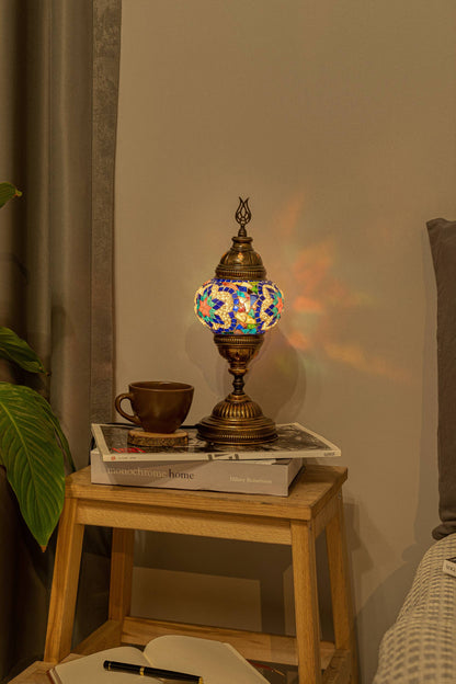 🌿 Handmade Turkish Mosaic Lamps | Spring–Summer Bestseller: Blue Quads