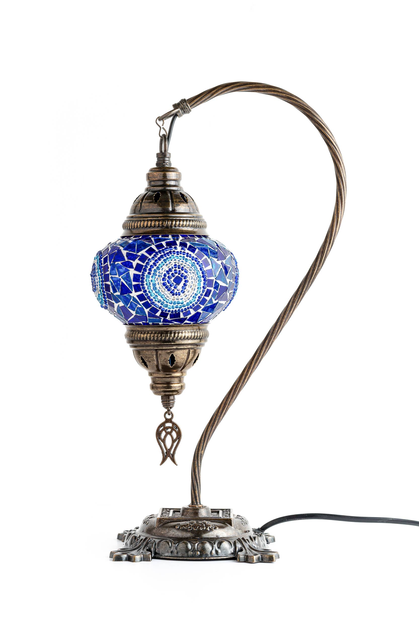 🌿 Handmade Swan Neck Mosaic Lamps Spring–Summer Bestseller: Ecru Snow Flakes