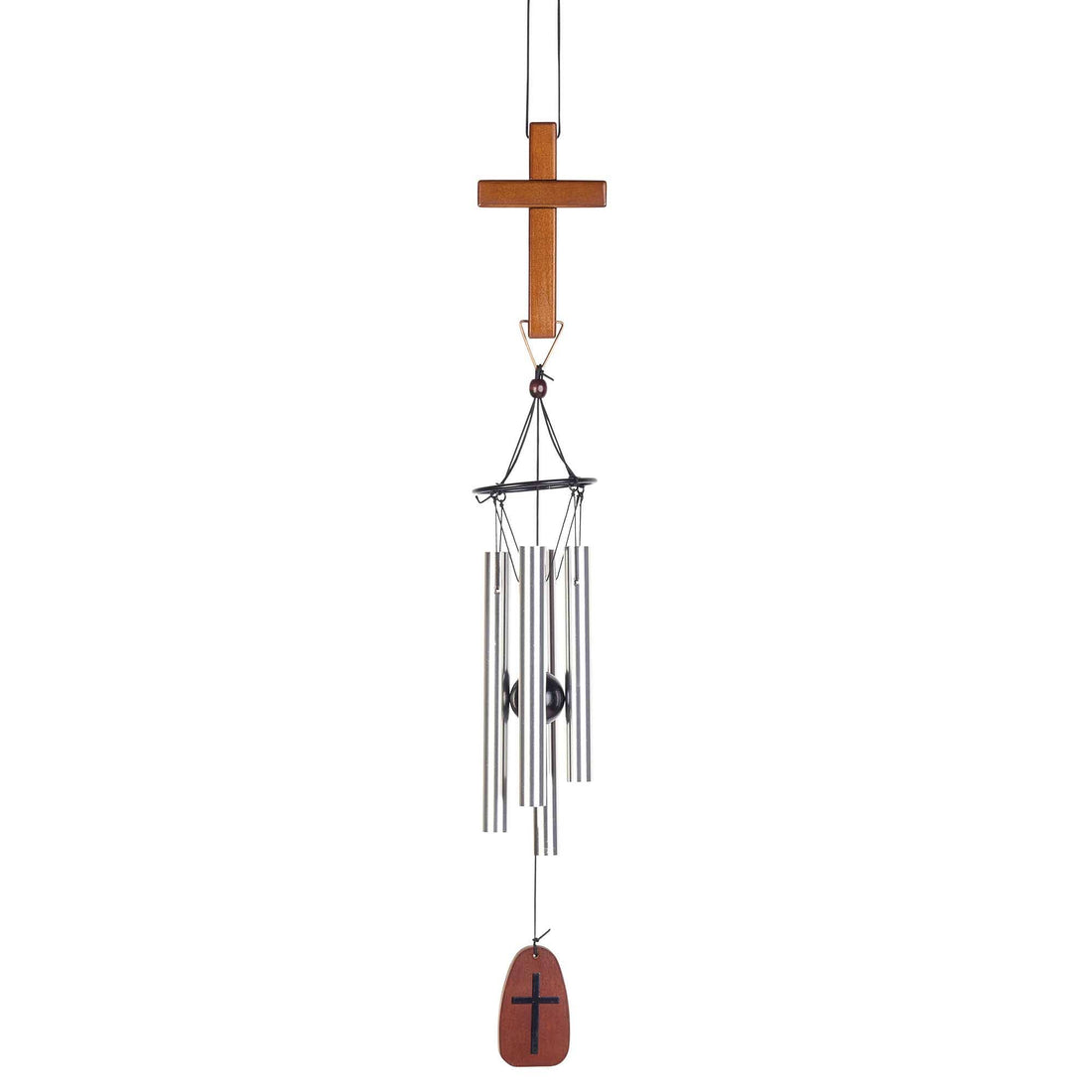 WINDCHIME BROWN CROSS ENGRAVED SAIL 36&quot;