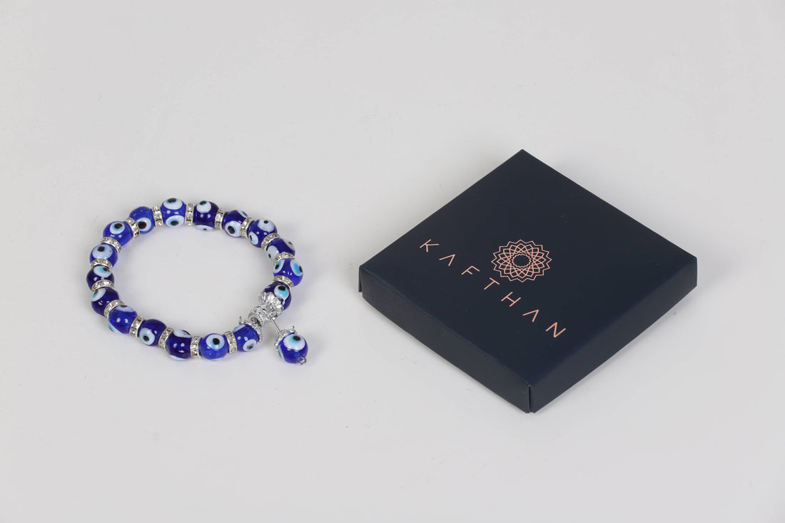 KAFTHAN Beaded Evil Eye Bracelets, Protection bracelet: Navy