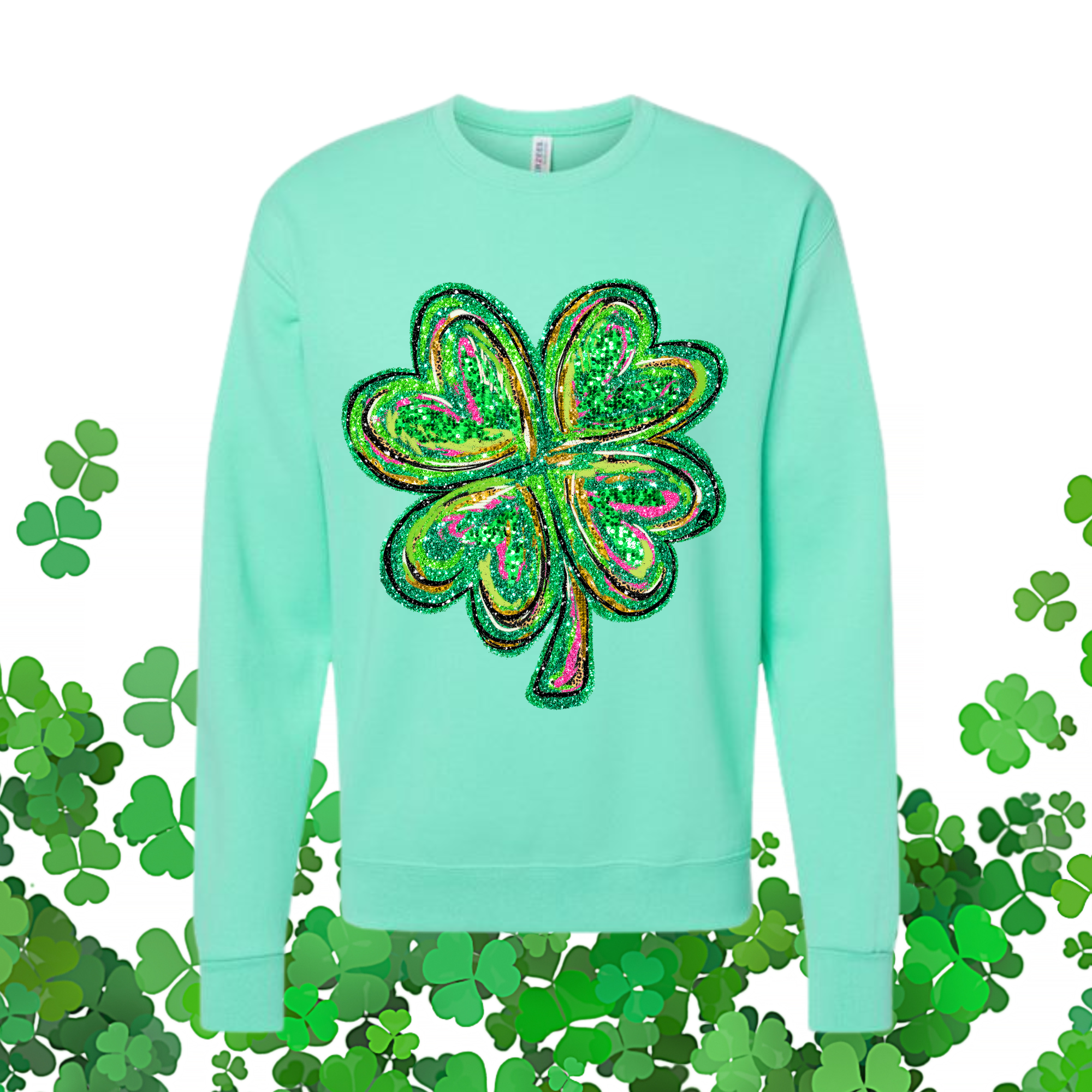 Faux Glitter Clover